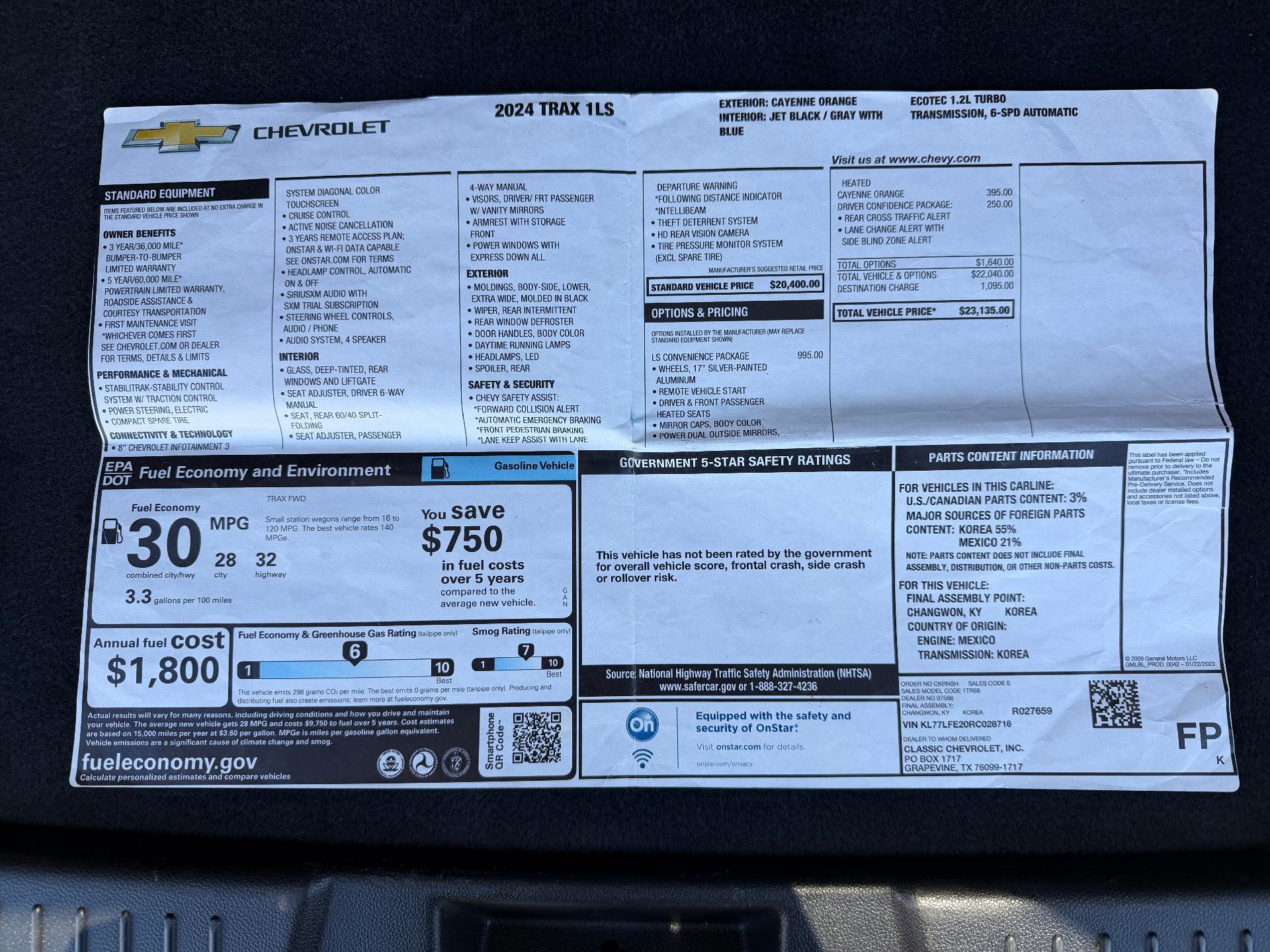 Used 2024 Chevrolet Trax LS w/ LS Convenience Package FWD image 31