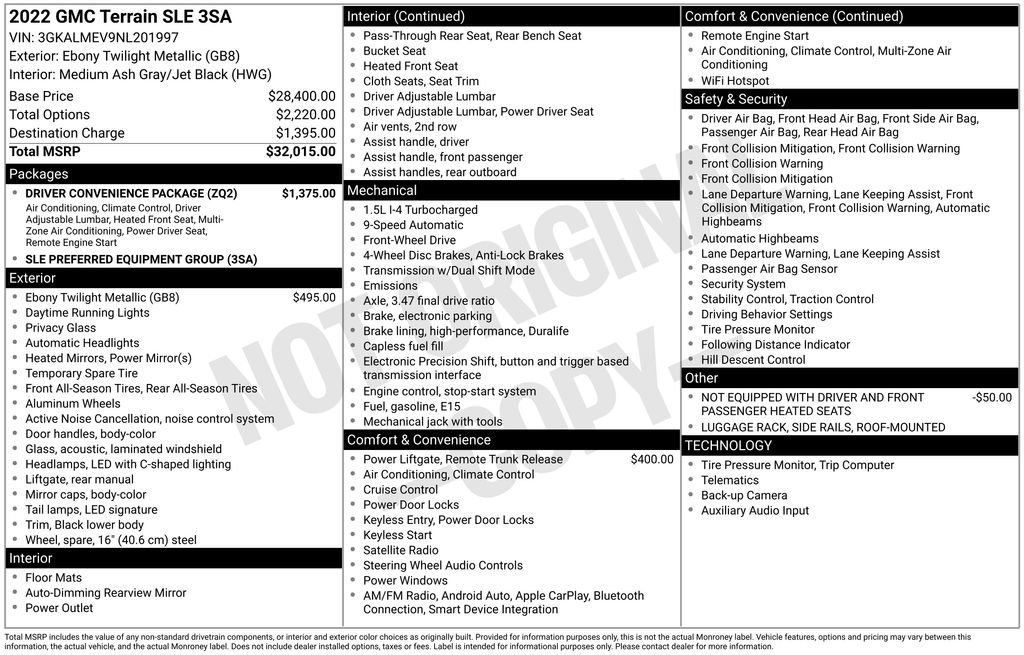 Certified 2022 GMC Terrain SLE w/ Driver Convenience Package image 9