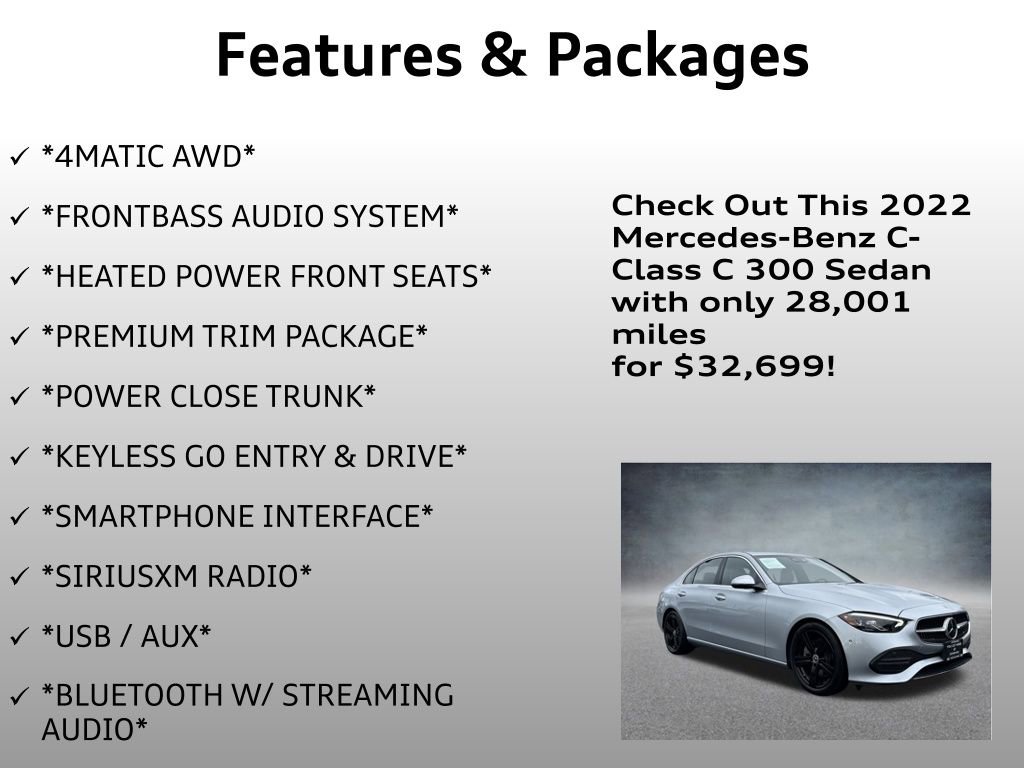 Used 2022 Mercedes-Benz C 300 4MATIC Sedan image 4