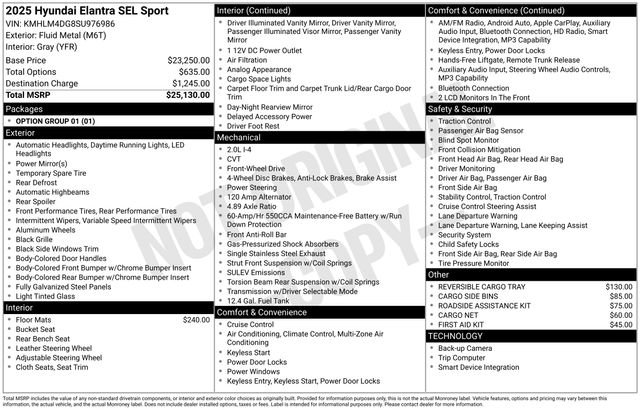 New 2025 Hyundai Elantra Sport image 23