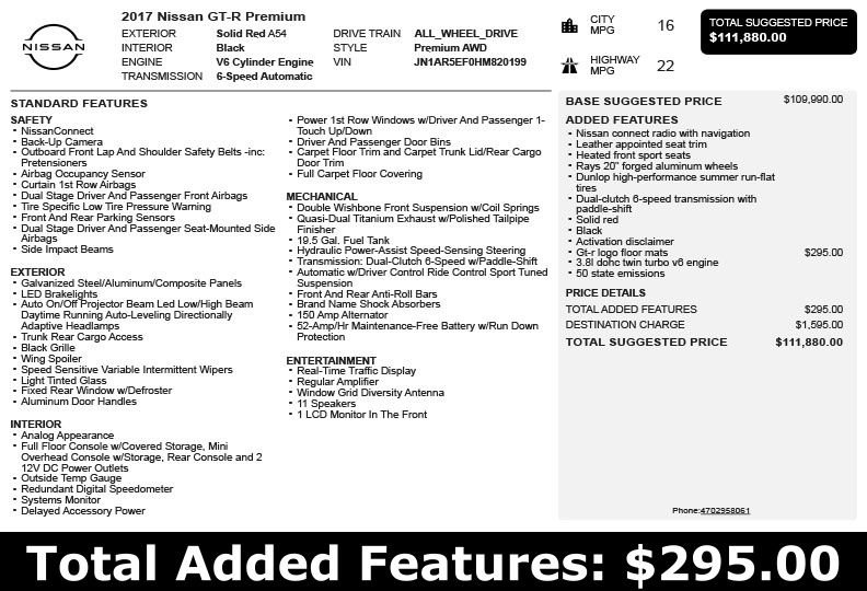 Used 2017 Nissan GT-R Premium AWD/4WD image 3