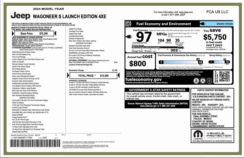 Used 2024 Jeep Wagoneer Launch Edition image 2