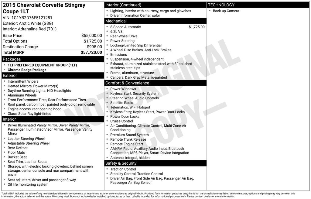 Used 2015 Chevrolet Corvette Stingray Coupe image 6