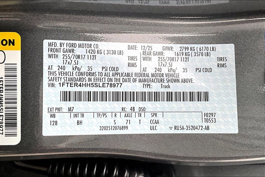 New 2025 Ford Ranger XLT w/ Equipment Group 301A High image 12