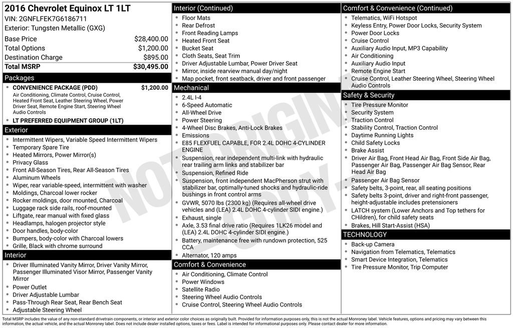 Used 2016 Chevrolet Equinox LT w/ Convenience Package image 27