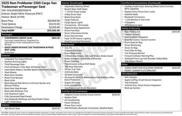 New 2025 RAM ProMaster 2500 w/ Convenience Group image 29