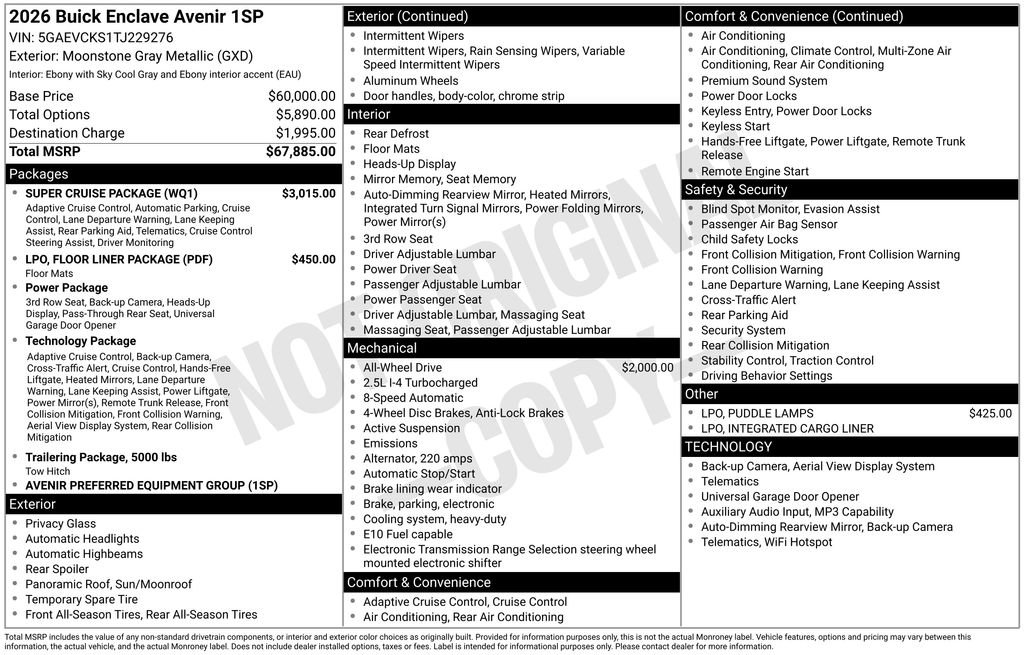New 2026 Buick Enclave Avenir w/ Super Cruise Package image 40