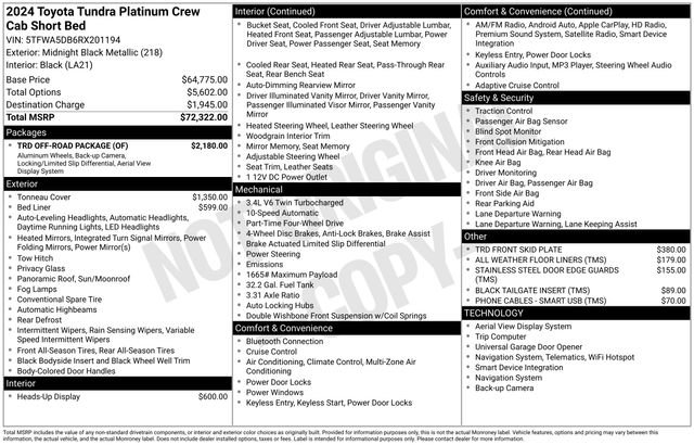 Used 2024 Toyota Tundra Platinum w/ TRD Off-Road Package image 40