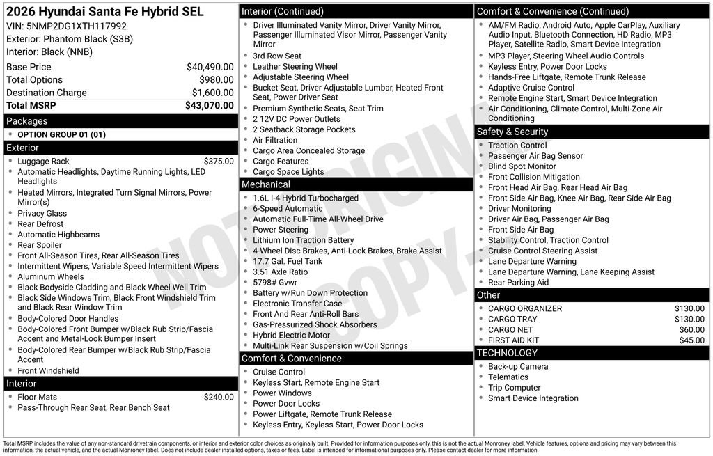 New 2026 Hyundai Santa Fe SEL image 6