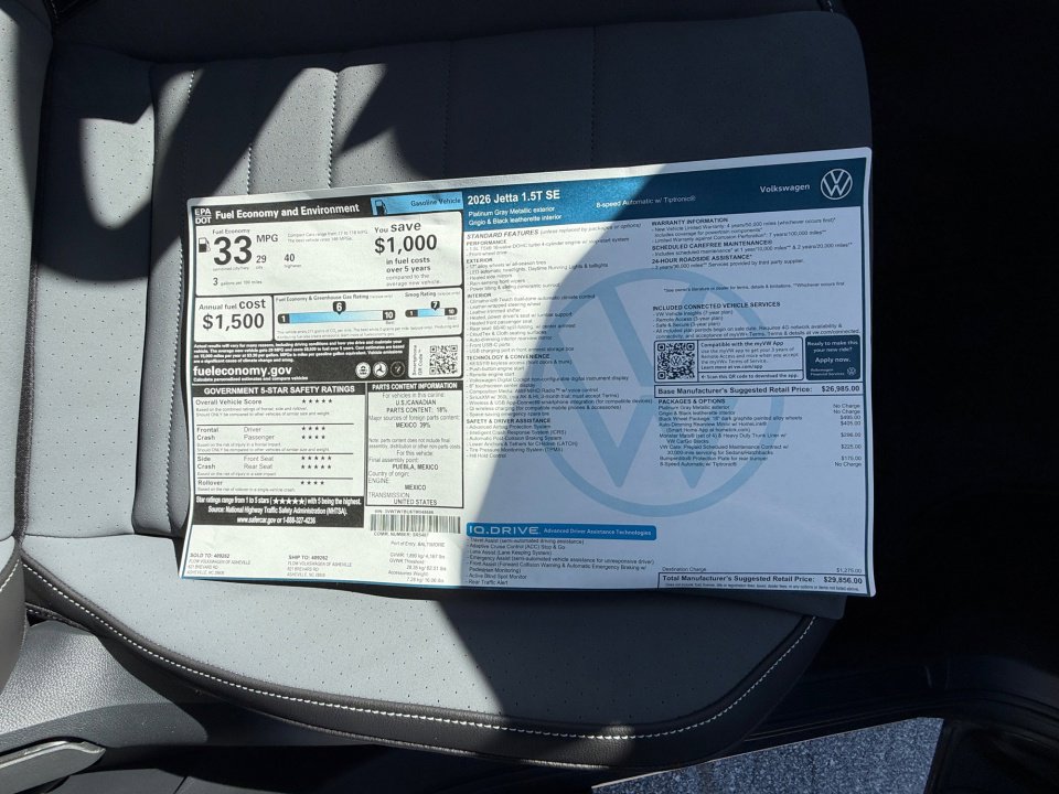 New 2026 Volkswagen Jetta SE FWD image 33