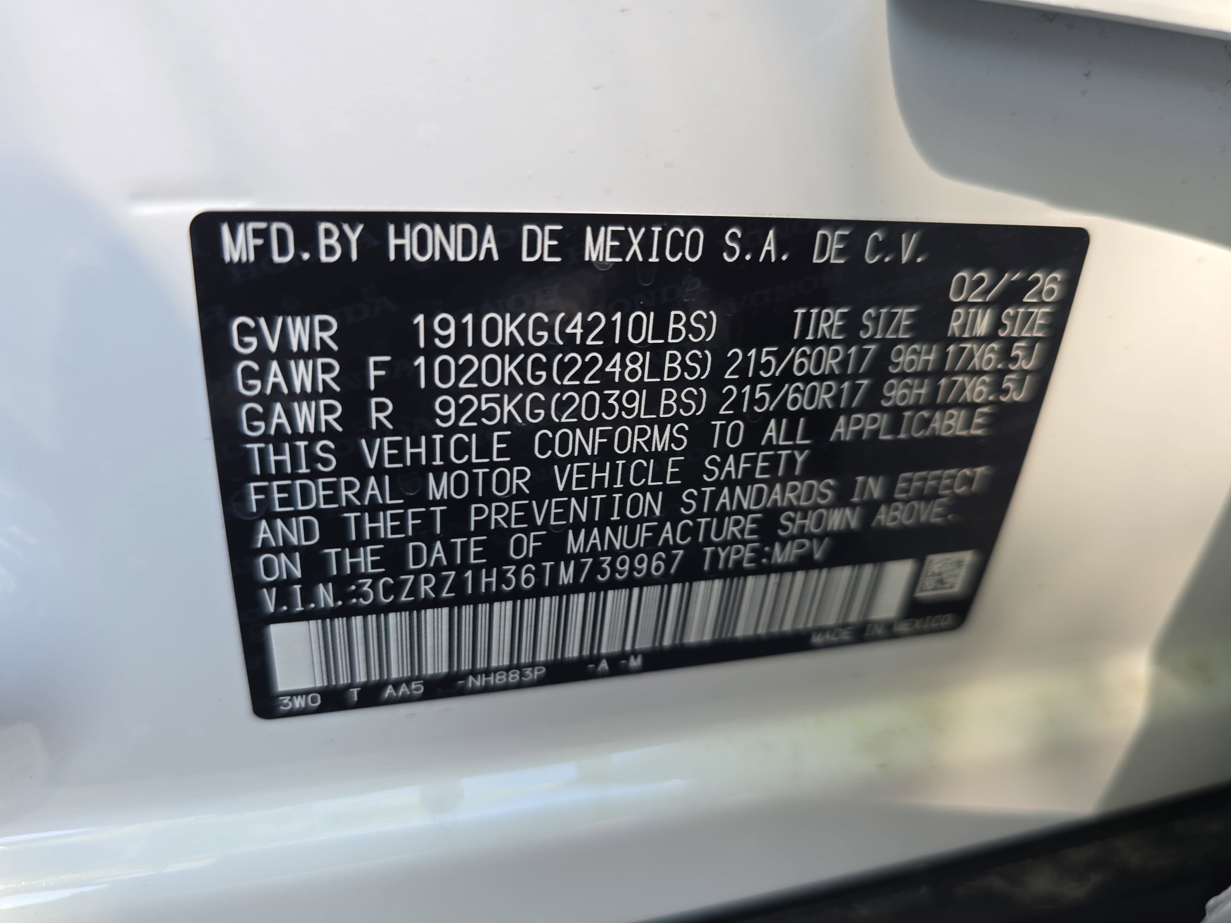 New 2026 Honda HR-V LX image 37