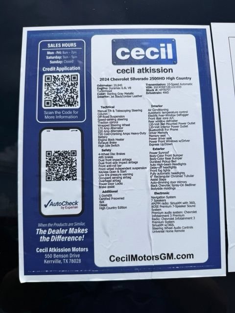 Certified 2024 Chevrolet Silverado 2500 High Country w/ Technology Package AWD/4WD image 20
