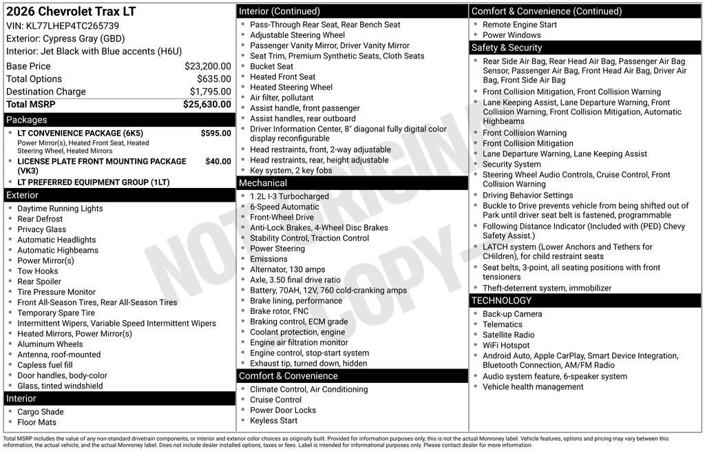New 2026 Chevrolet Trax LT w/ LT Convenience Package FWD image 10