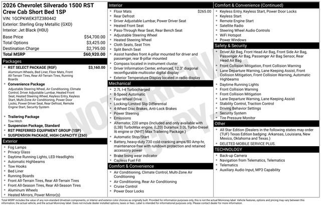 New 2026 Chevrolet Silverado 1500 RST w/ RST Select Package AWD/4WD image 4
