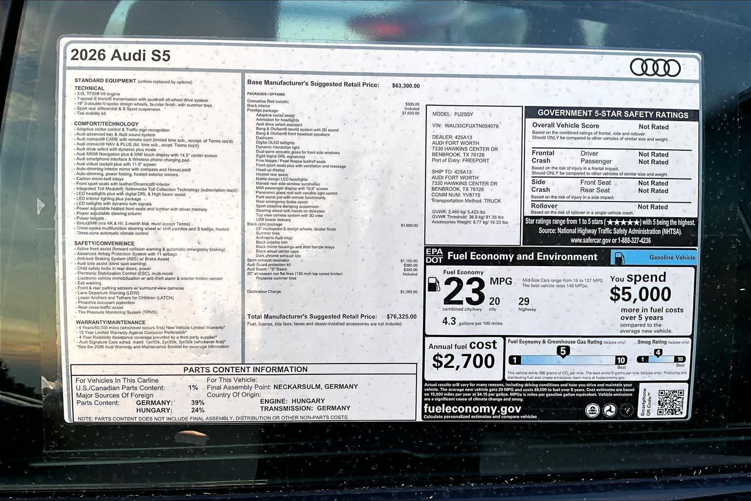 New 2026 Audi S5 Prestige AWD/4WD image 16