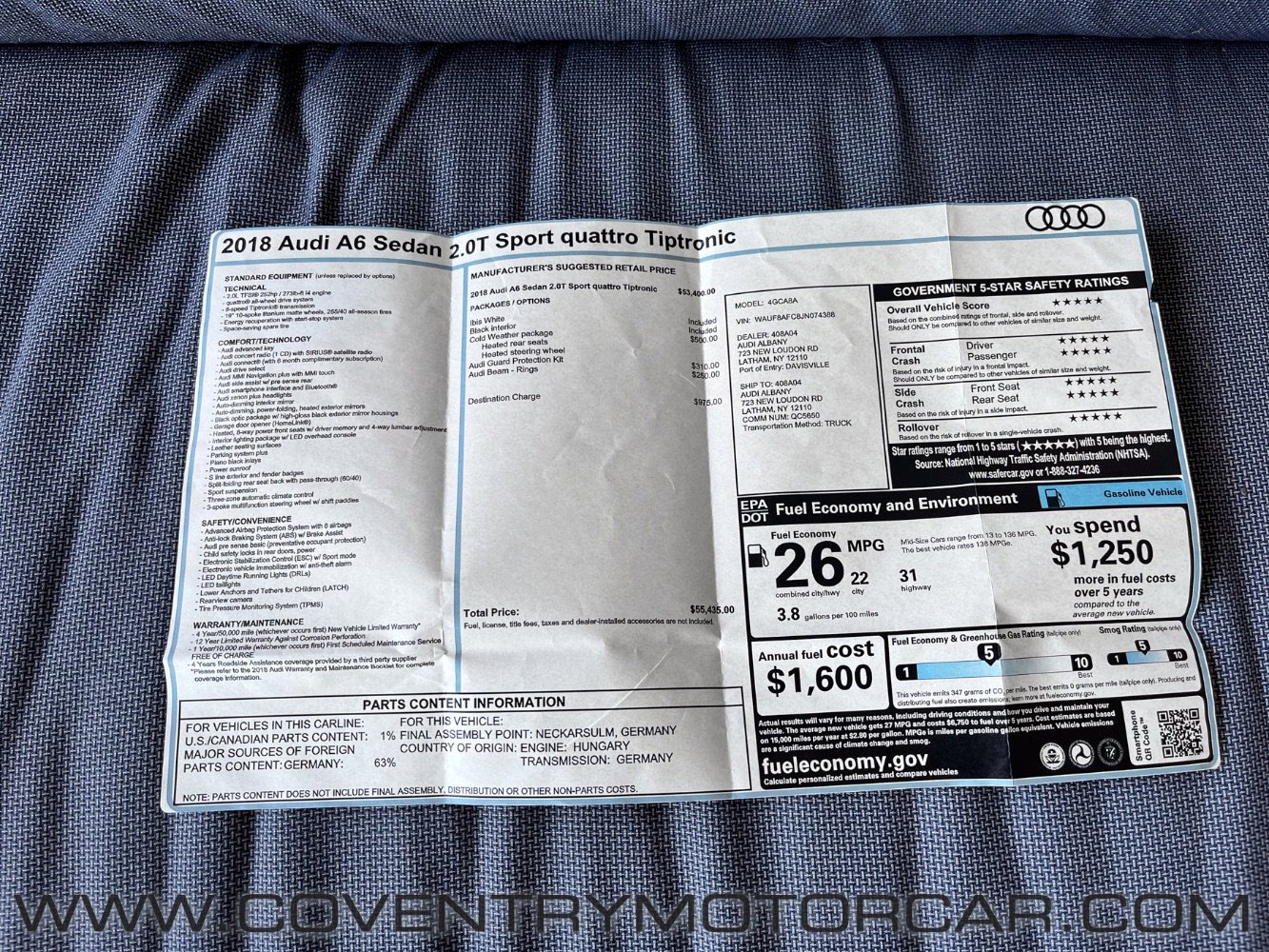 Used 2018 Audi A6 2.0T Premium w/ Cold Weather Package image 13