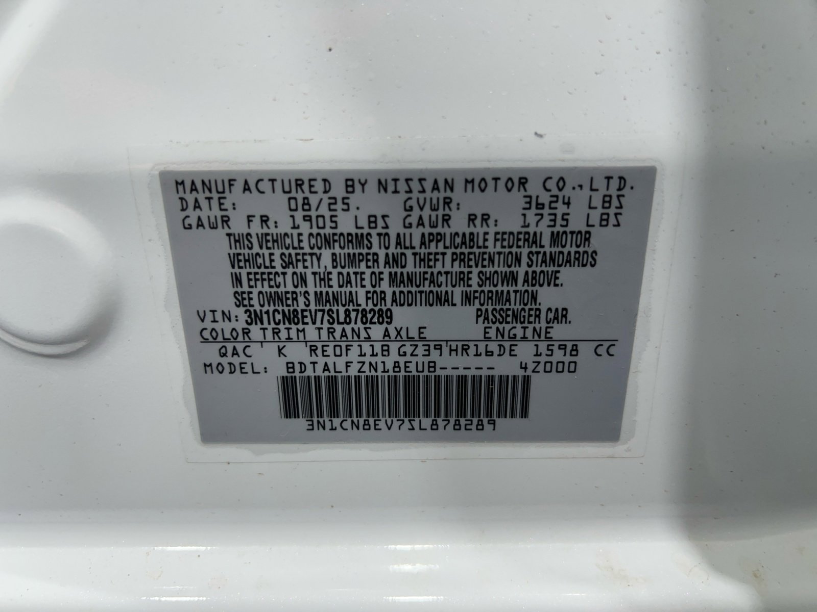 New 2025 Nissan Versa SV w/ Trunk Package image 24