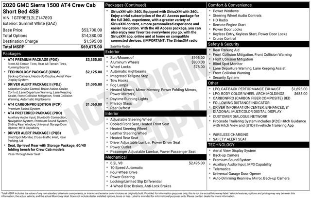 Used 2020 GMC Sierra 1500 AT4 w/ AT4 Premium Package AWD/4WD image 3