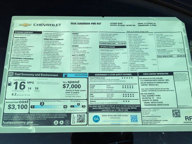 New 2026 Chevrolet Suburban RST w/ Advanced Technology Package AWD/4WD image 18