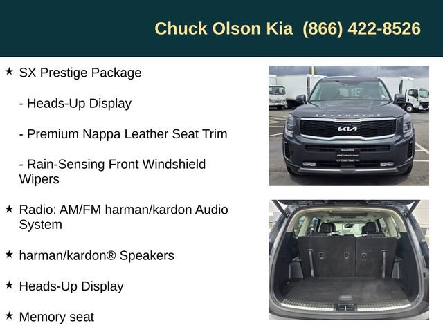 Certified 2022 Kia Telluride SX w/ SX Prestige Package AWD/4WD image 10