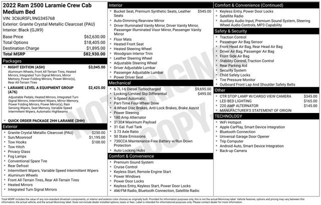 Used 2022 RAM 2500 Laramie w/ Night Edition image 42