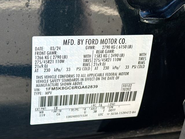 Certified 2024 Ford Explorer ST w/ Equipment Group 401A AWD/4WD image 36