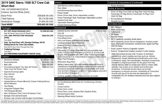 Used 2019 GMC Sierra 1500 SLT w/ X31 Off-Road Package AWD/4WD image 34