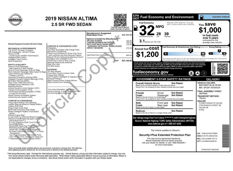 Used 2019 Nissan Altima 2.5 SR FWD image 5