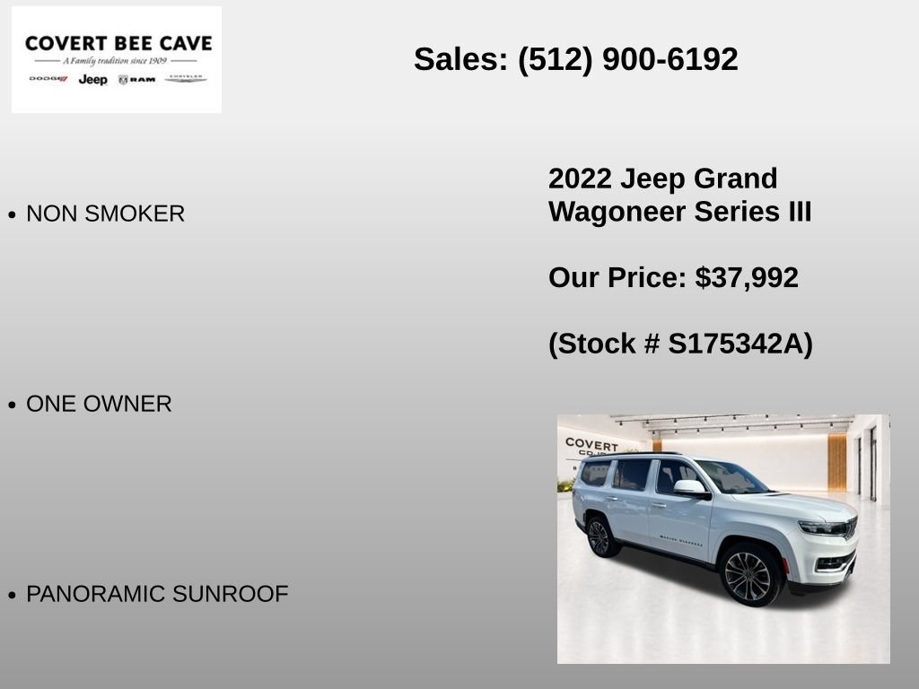 Used 2022 Jeep Grand Wagoneer Series III w/ Rear Seat Video Group 1 AWD/4WD image 13