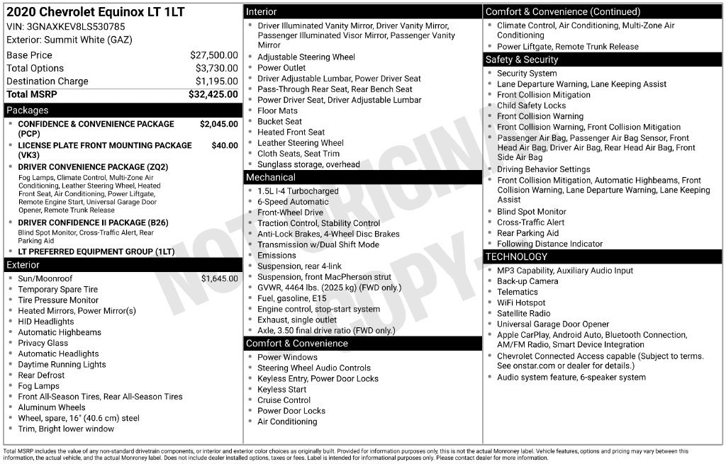 Used 2020 Chevrolet Equinox LT FWD image 36
