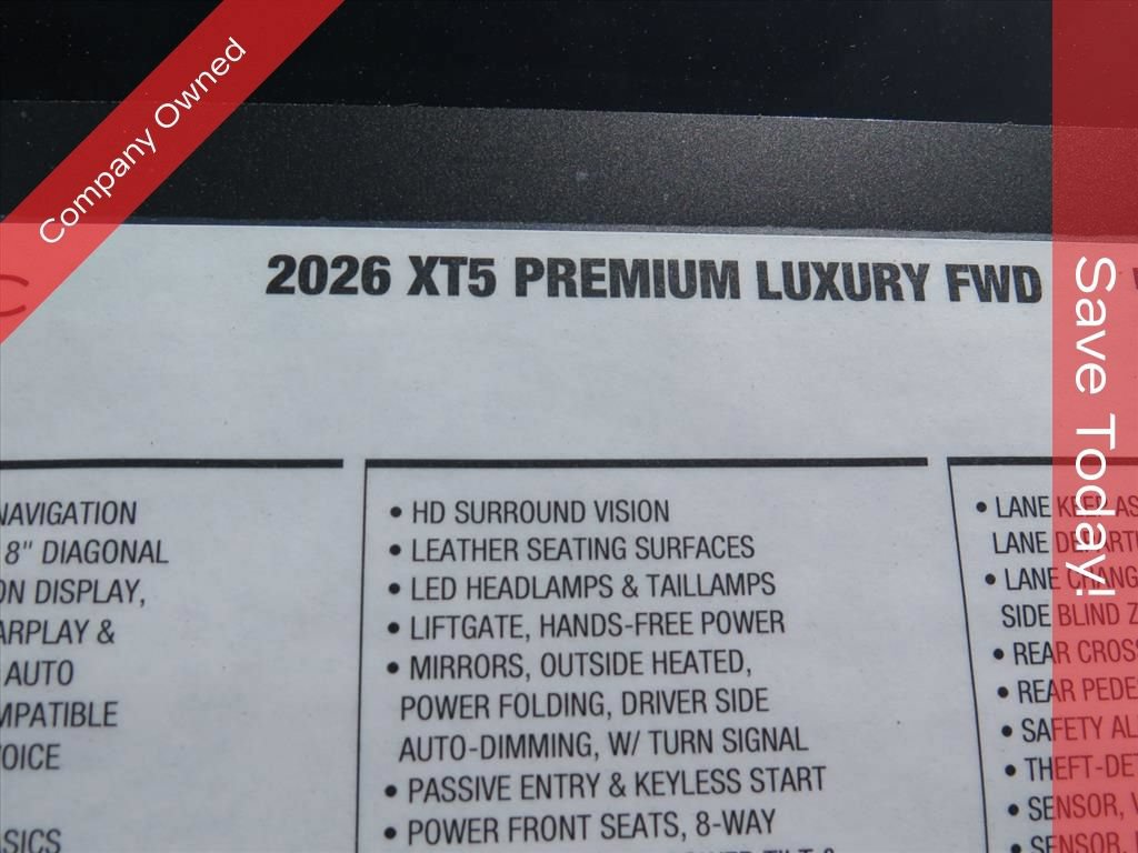 New 2026 Cadillac XT5 Premium Luxury w/ Driver Assist Package FWD image 9