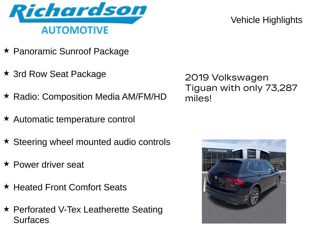 Used 2019 Volkswagen Tiguan SE w/ Panoramic Sunroof Package AWD/4WD image 11