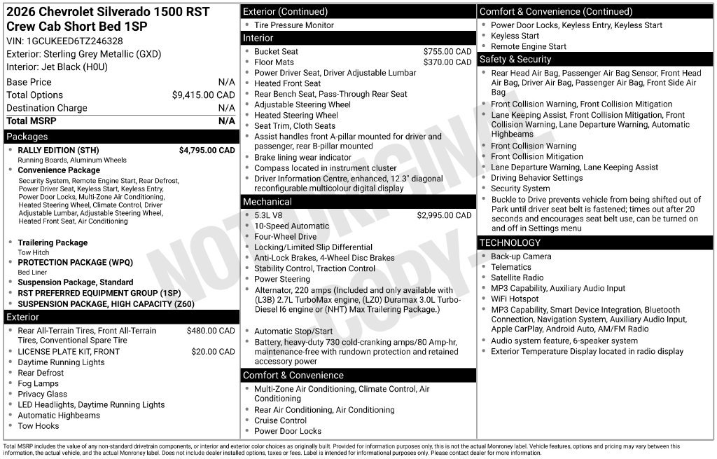 Used 2026 Chevrolet Silverado 1500 RST w/ Rally Edition AWD/4WD image 69