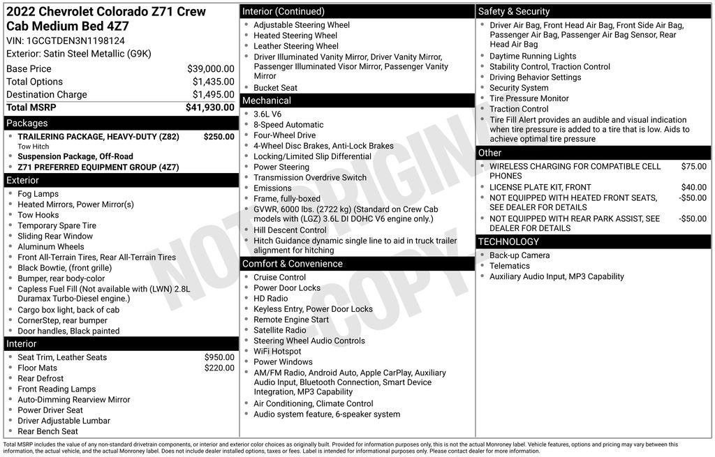 Used 2022 Chevrolet Colorado Z71 AWD/4WD image 6