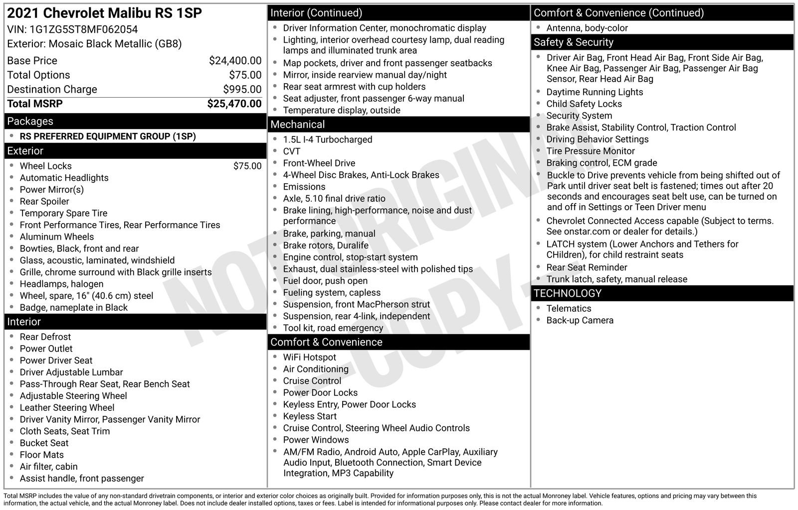 Used 2021 Chevrolet Malibu RS image 3