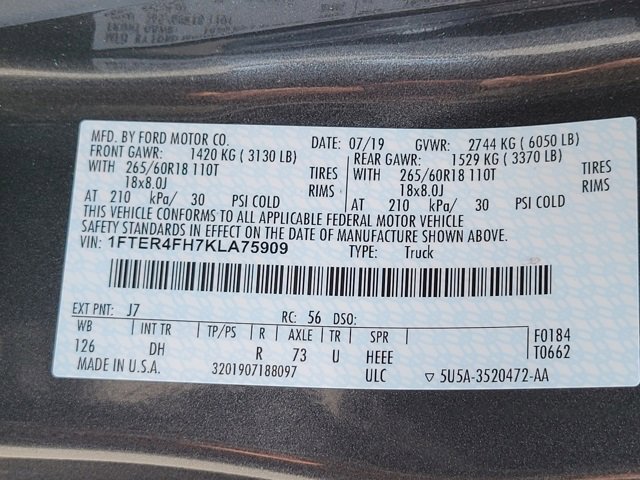 Used 2019 Ford Ranger Lariat w/ Black Appearance Package image 17