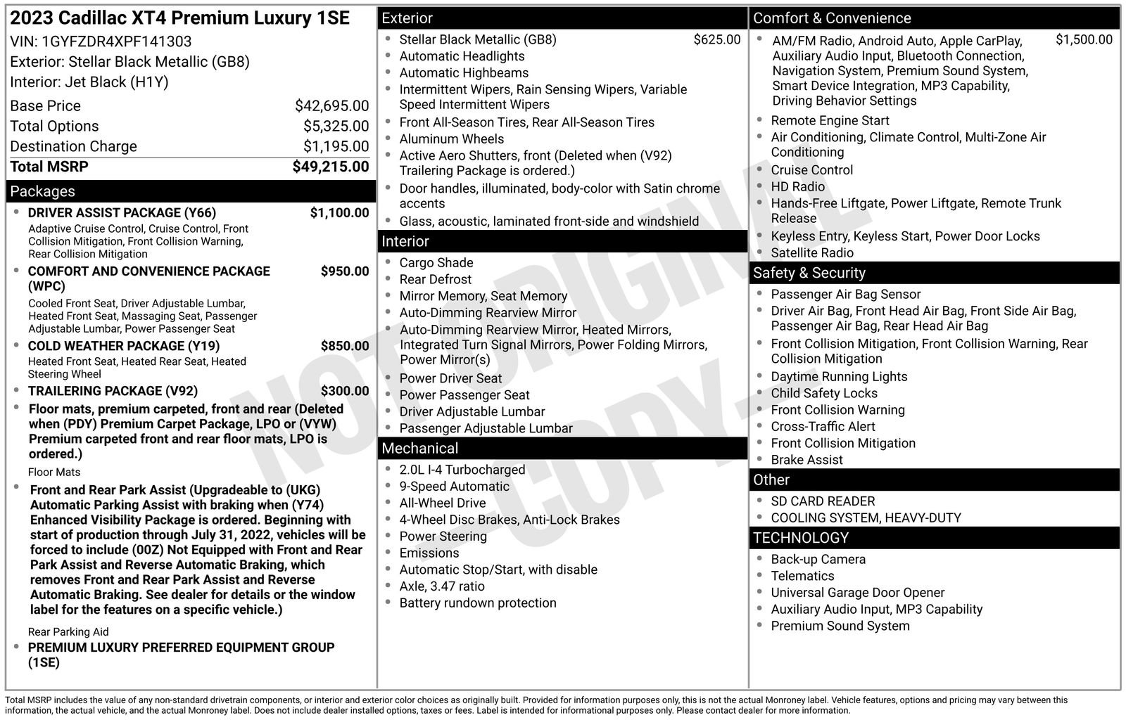 Certified 2023 Cadillac XT4 Premium Luxury w/ Driver Assist Package image 35