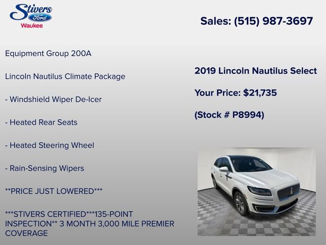 Used 2019 Lincoln Nautilus Select AWD/4WD image 8