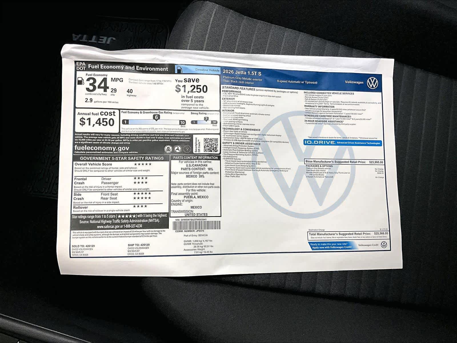 New 2026 Volkswagen Jetta S image 32