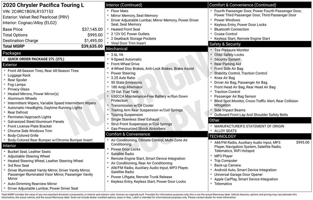 Used 2020 Chrysler Pacifica Touring-L image 37