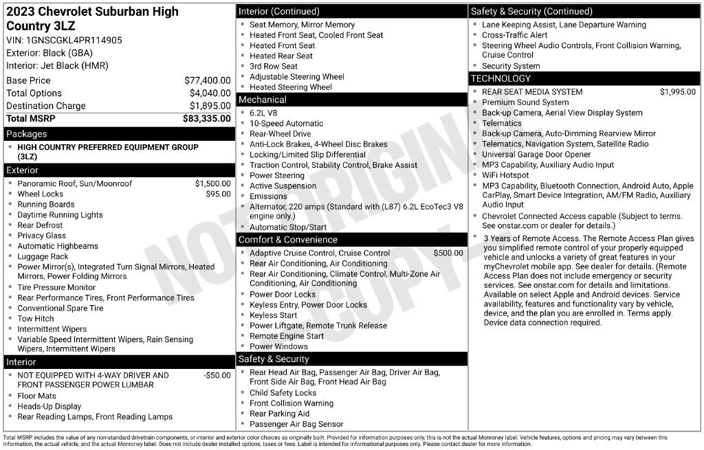 Used 2023 Chevrolet Suburban High Country RWD image 6