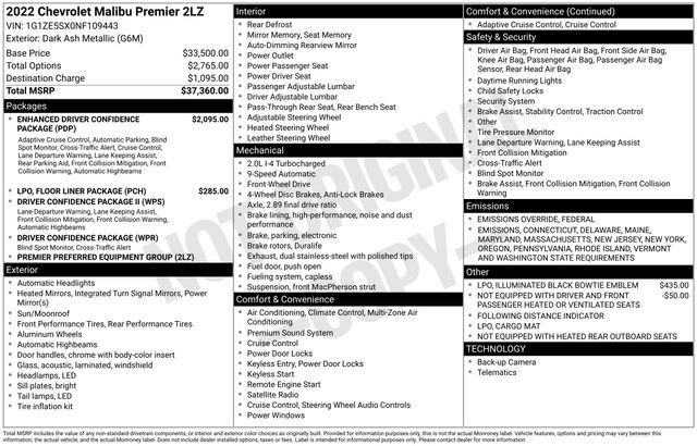 Used 2022 Chevrolet Malibu Premier image 34