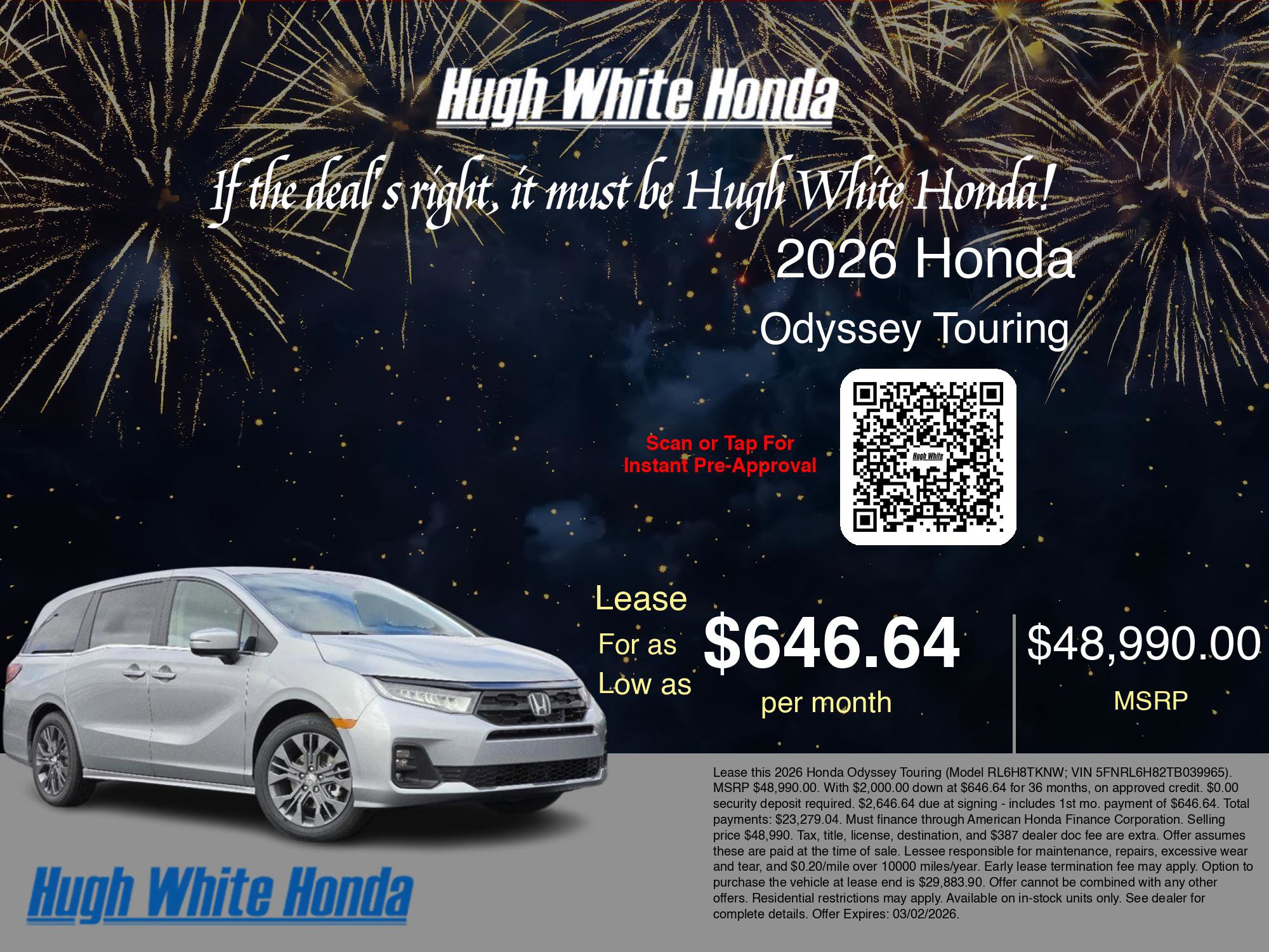 New 2026 Honda Odyssey Touring image 3