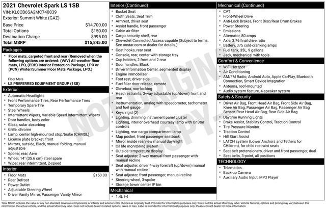 Used 2021 Chevrolet Spark LS image 22