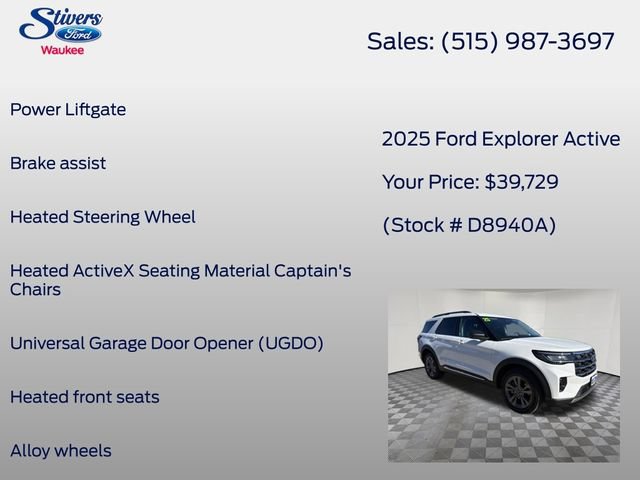 Certified 2025 Ford Explorer Active w/ Active Comfort Package AWD/4WD image 22