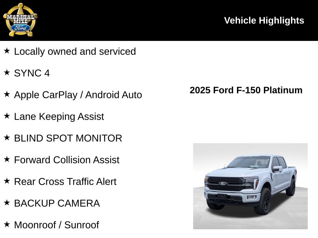 Used 2025 Ford F150 Platinum w/ Equipment Group 702A High AWD/4WD image 2