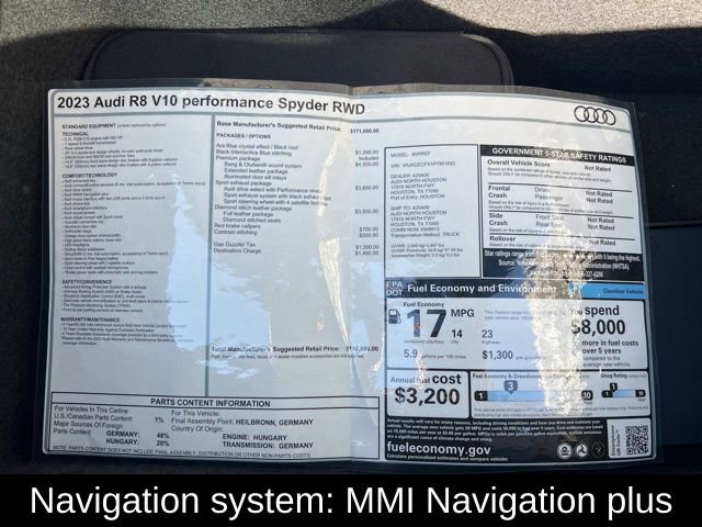 Used 2023 Audi R8 V10 performance w/ Premium Package image 3