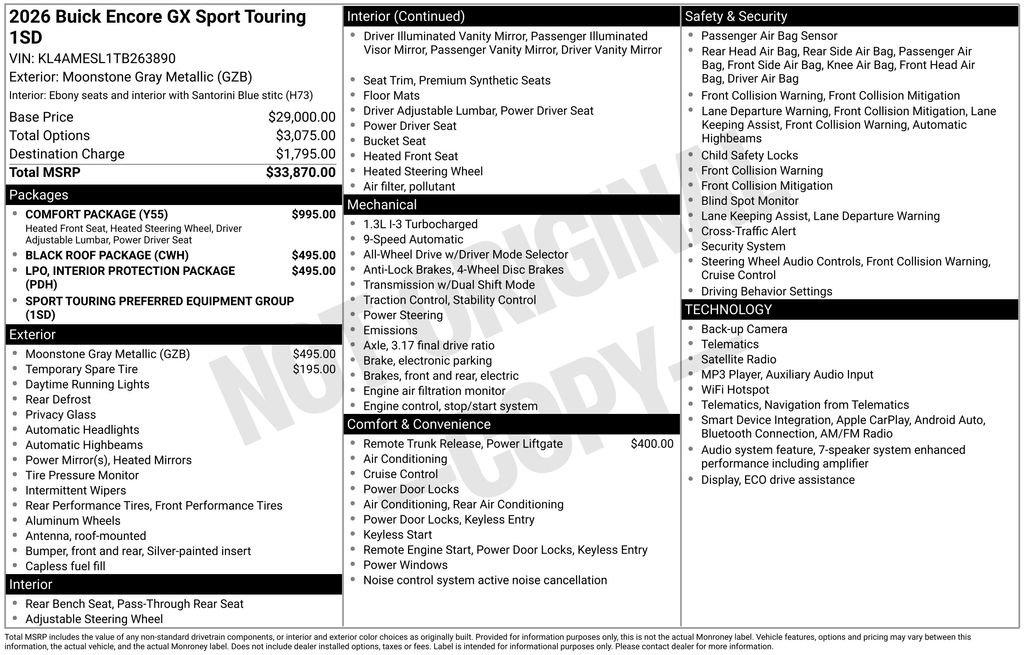 New 2026 Buick Encore GX Sport Touring w/ Comfort Package AWD/4WD image 39
