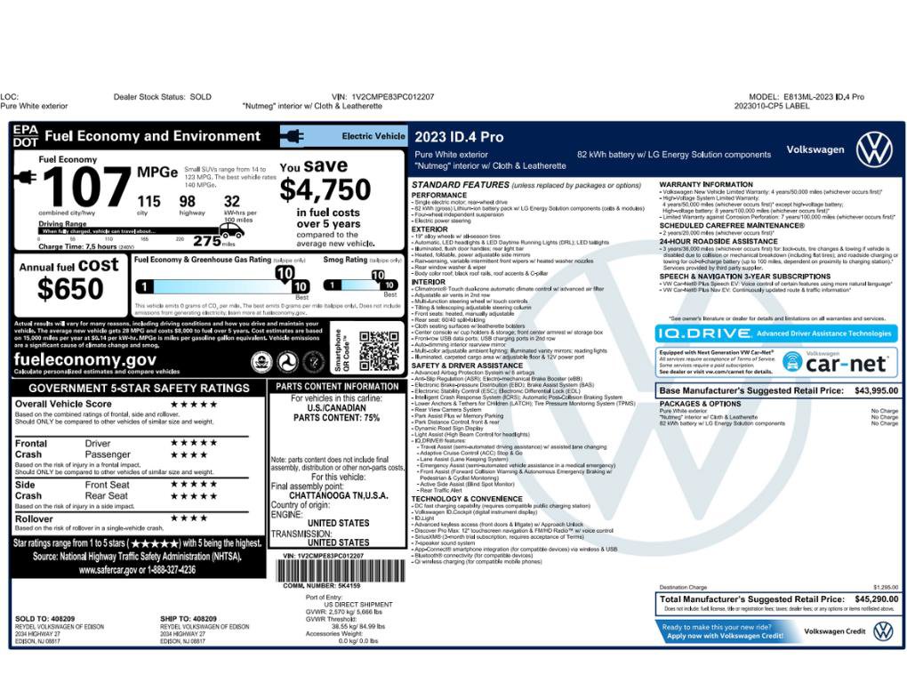 Used 2023 Volkswagen ID.4 Pro RWD image 2