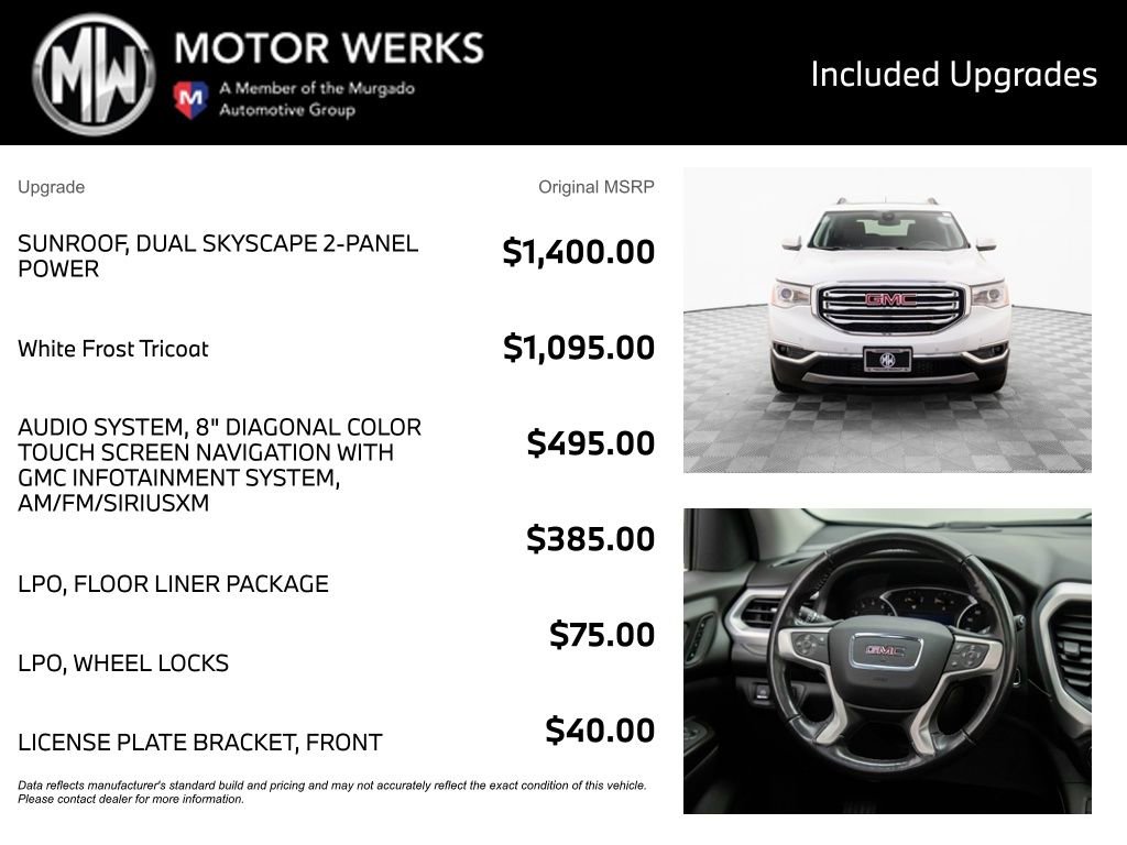 Used 2019 GMC Acadia SLT w/ LPO, Floor Liner Package image 4